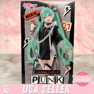 Hatsune Miku Fashion Figure Punk Prize 7.08in TAITO Vocaloid 2024 AUTHENTIC
